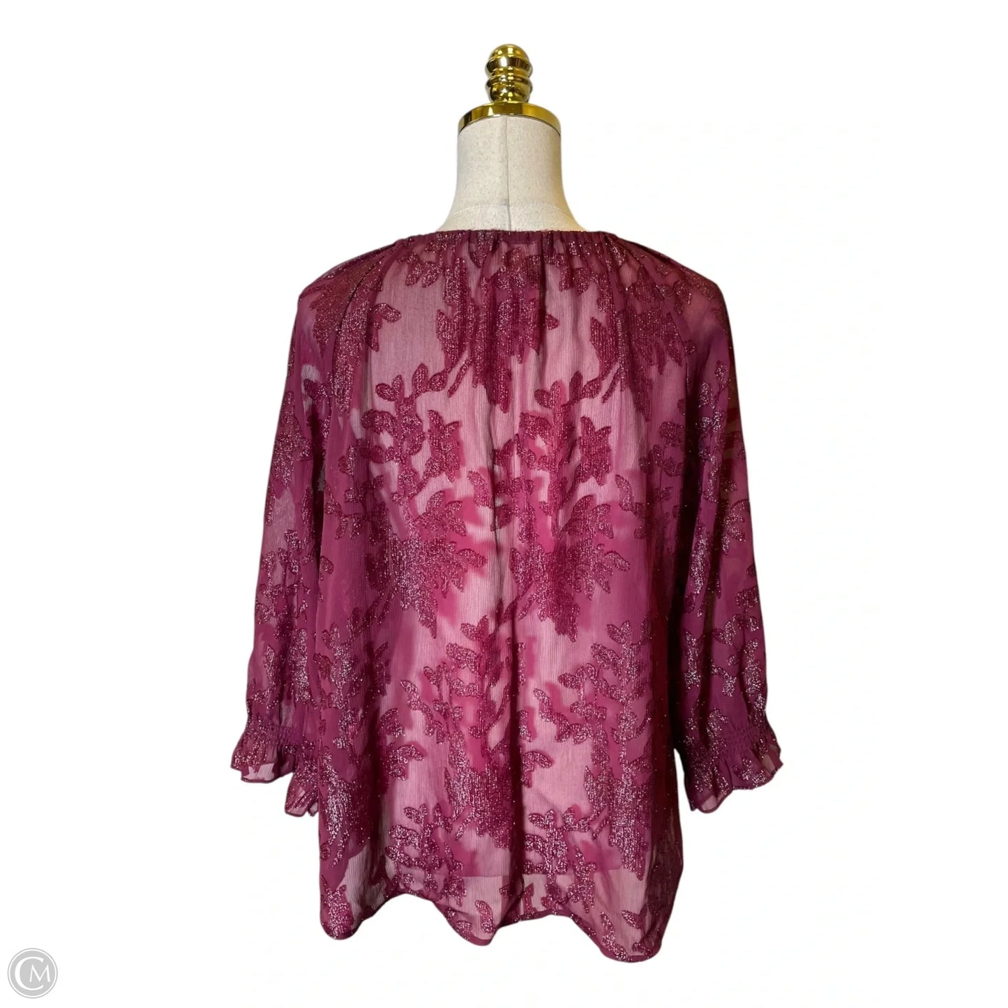 Top Long Sleeve By Chicos In Maroon, Size: L