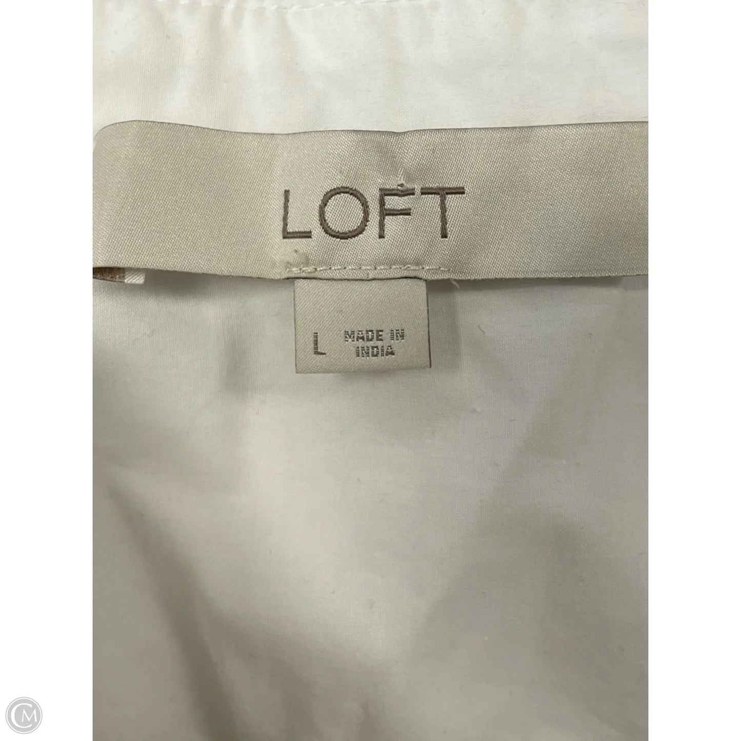 Top Long Sleeve By Loft In White, Size: L