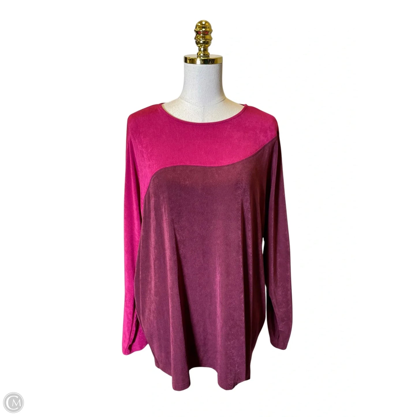 Top 3/4 Sleeve By Chicos In Pink, Size: Xl