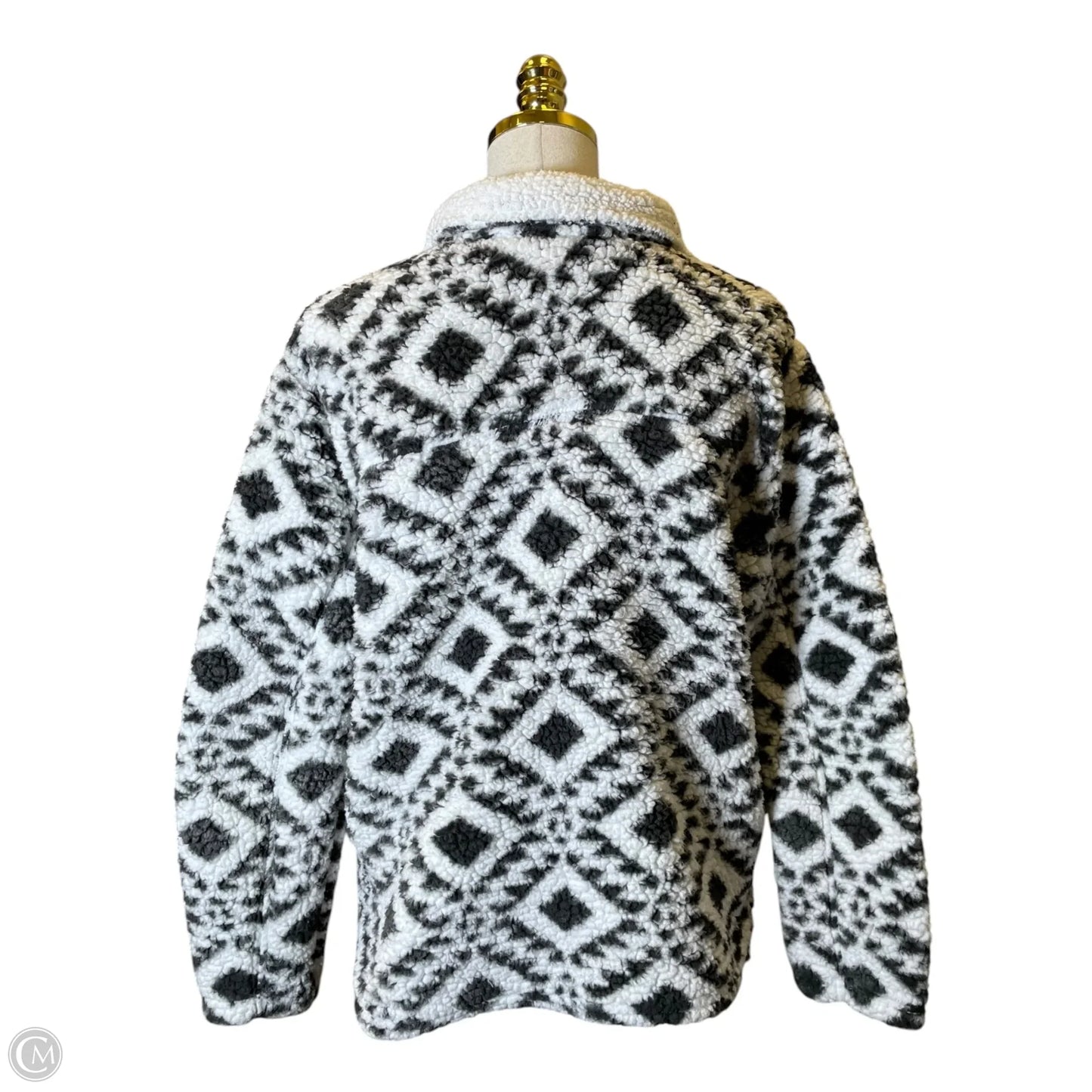 Jacket Faux Fur & Sherpa By Pressbox In Black & White, Size: S