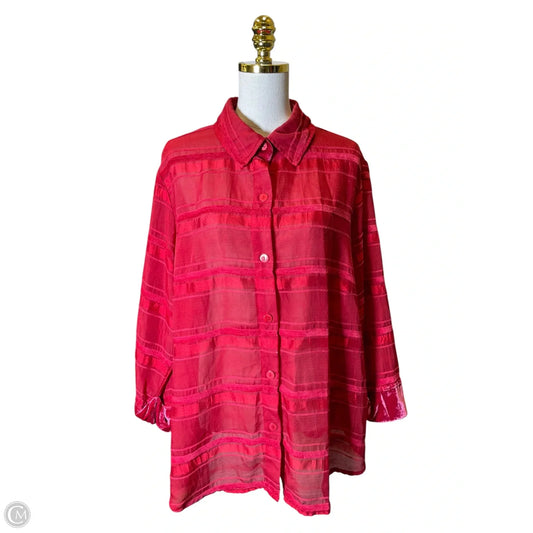 Top Long Sleeve By Coldwater Creek In Red, Size: 2x