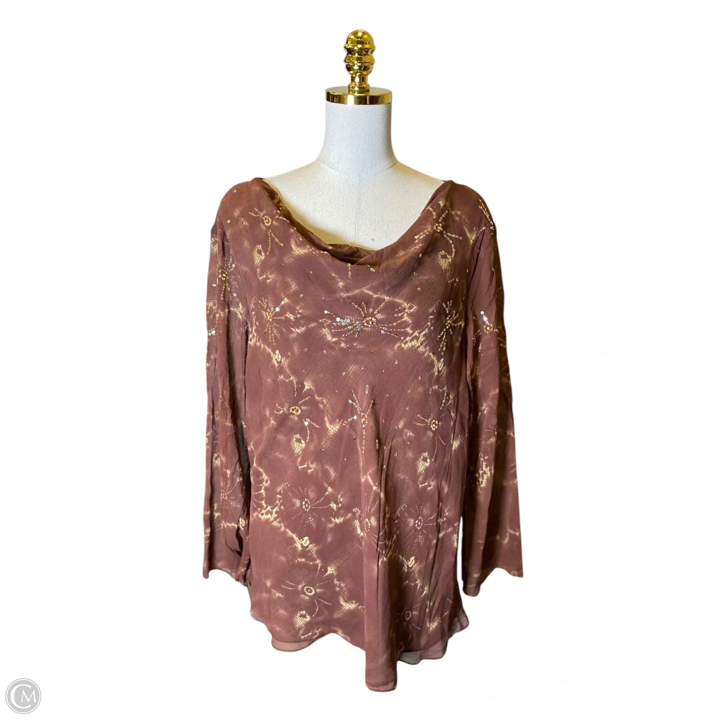Top Long Sleeve By Lane Bryant In Brown, Size: 3x