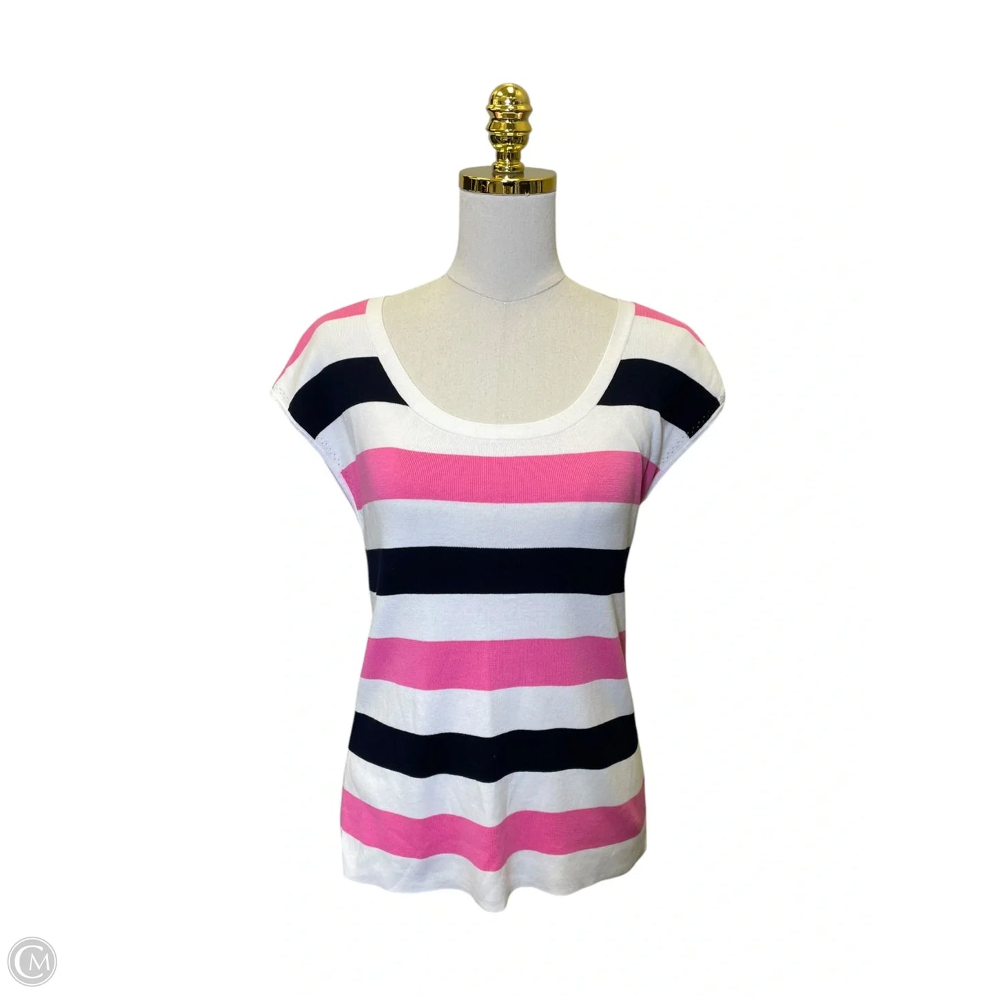 Top Sleeveless By Talbots In Striped Pattern, Size: M