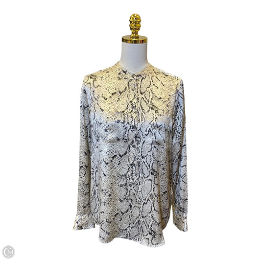 Top Long Sleeve By Equipment In Animal Print, Size: M