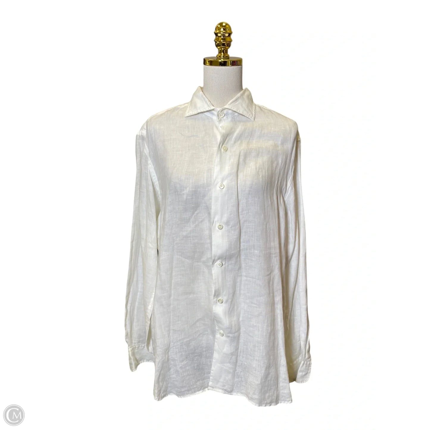 Top Long Sleeve By Polo Ralph Lauren In White, Size: L