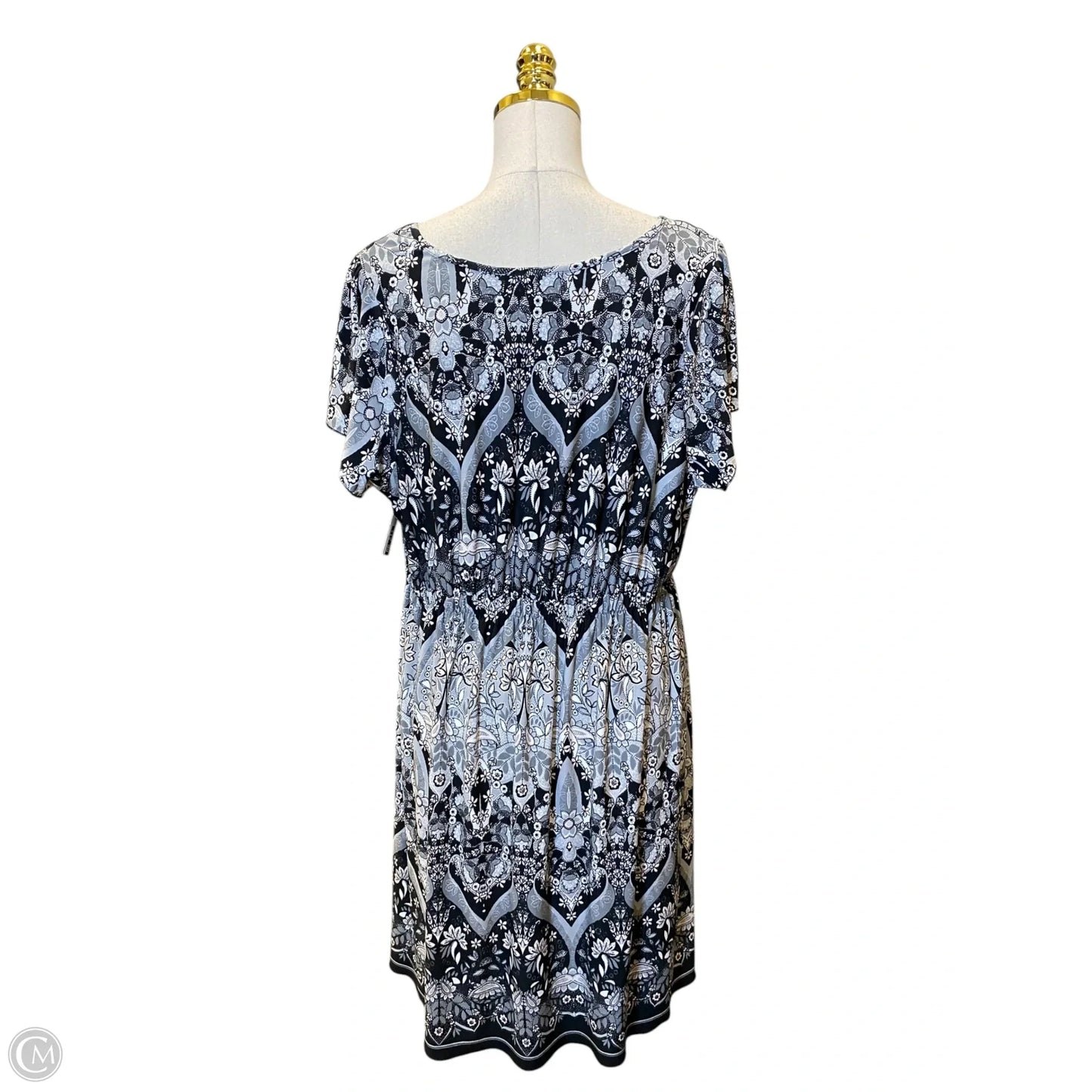Dress Casual Midi By One World In Black & White, Size: 1x