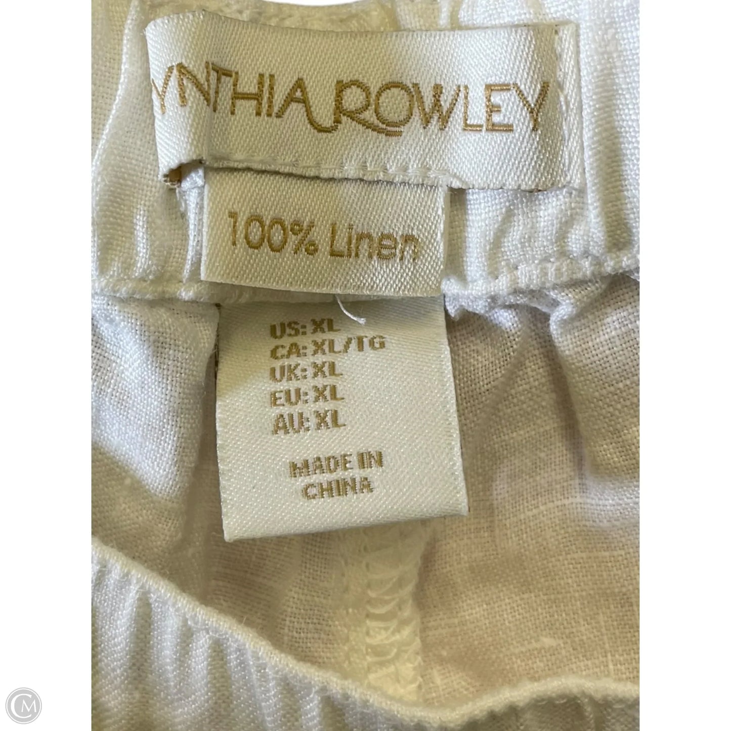 Pants Linen By Cynthia Rowley In Cream, Size: Xl