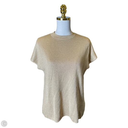 Top Short Sleeve By Anne Klein In Gold, Size: L