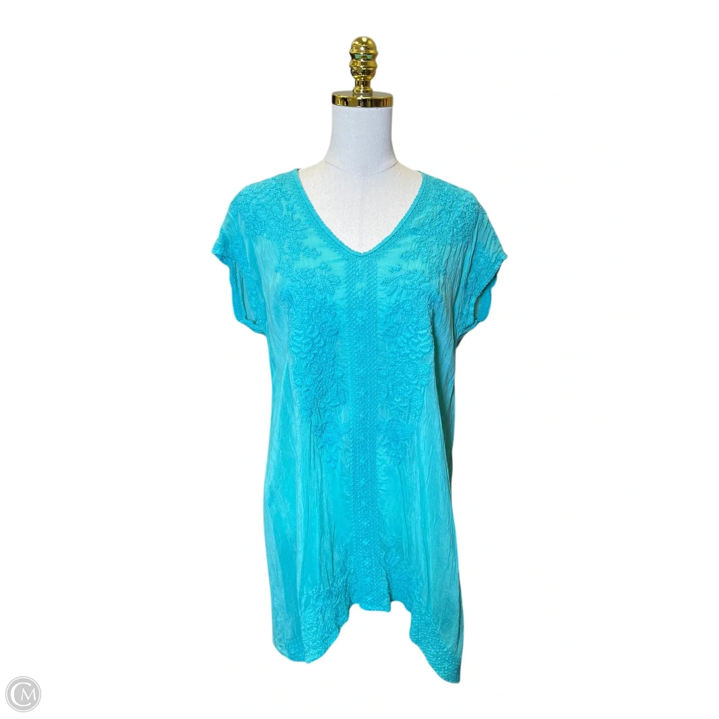 Top Short Sleeve By Johnny Was In Blue, Size: M