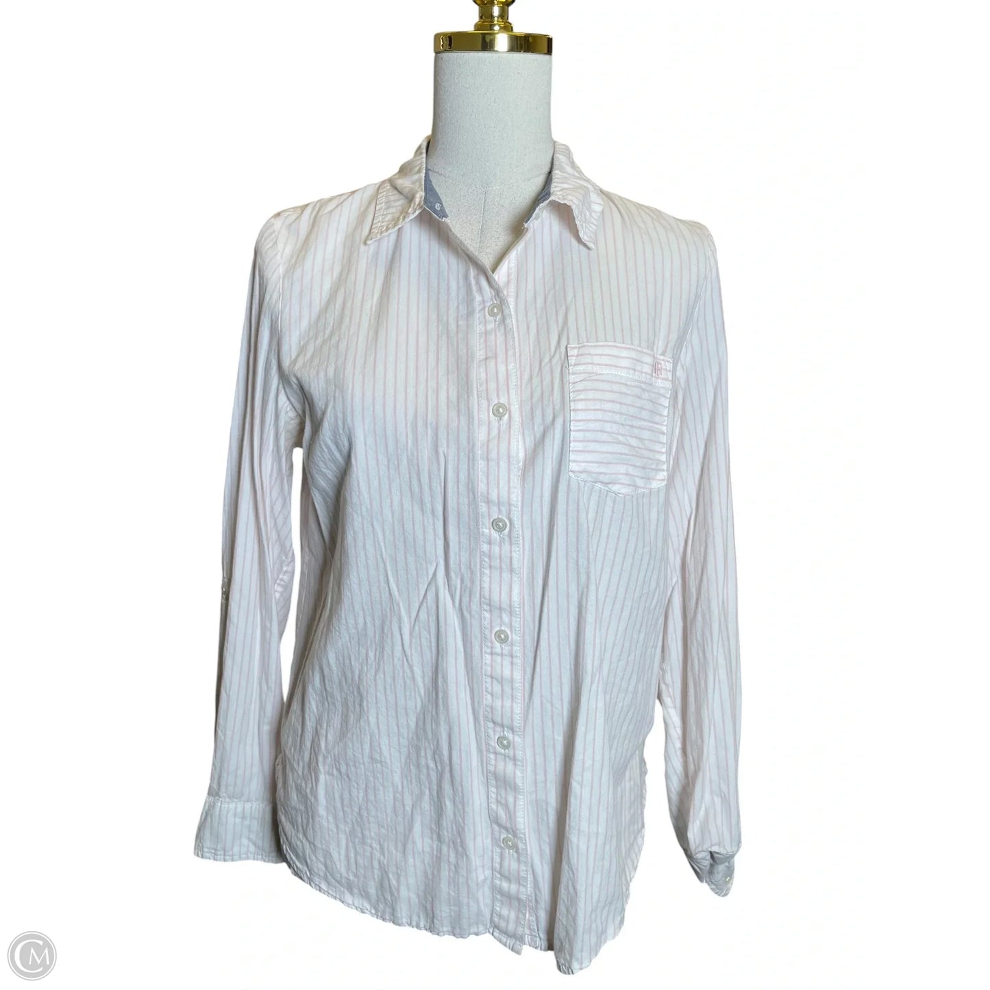Top Long Sleeve By Tommy Hilfiger In Pink & White, Size: Sp