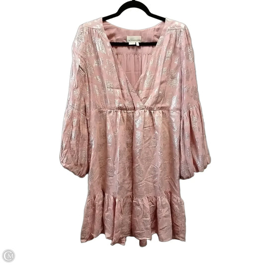 Dress Casual Midi By Anthropologie In Pink & Silver, Size: L