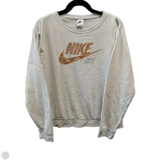 Athletic Sweatshirt Crewneck By Nike In Grey, Size: L