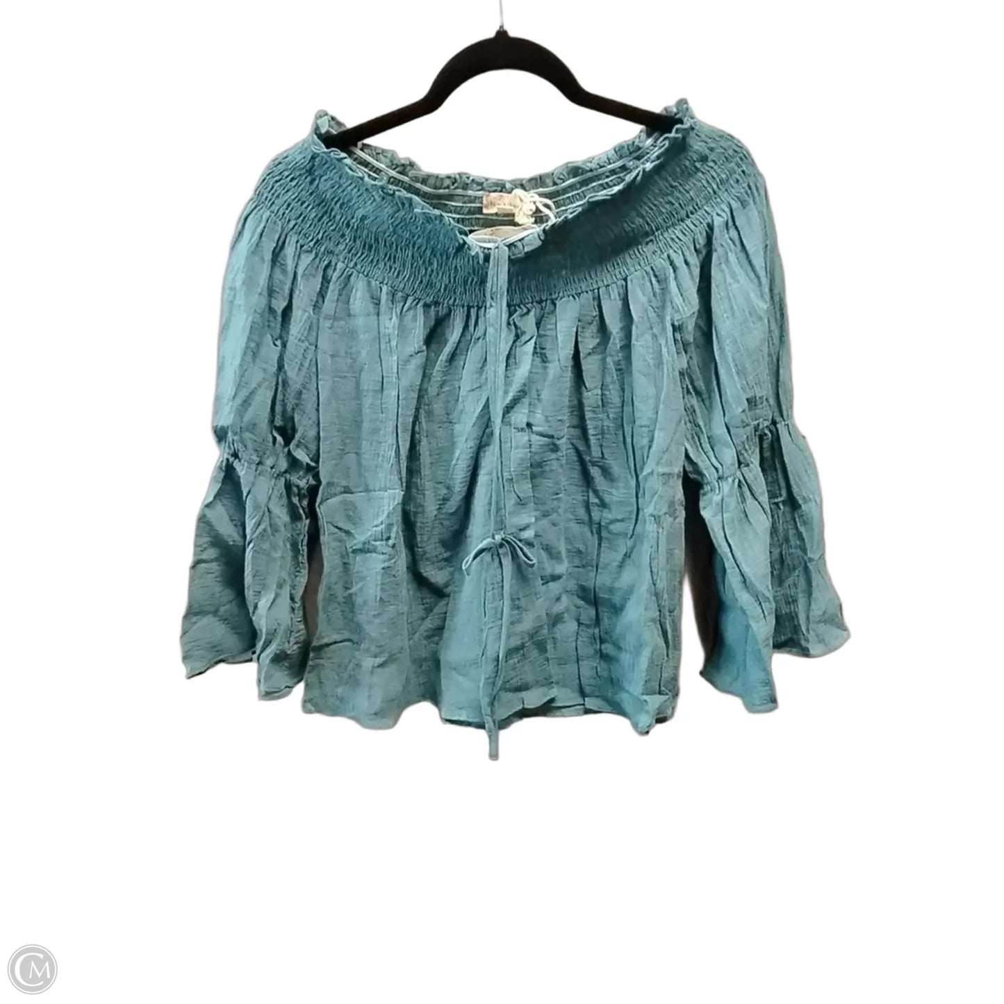 Blouse Long Sleeve By Hem & Thread In Blue, Size: S