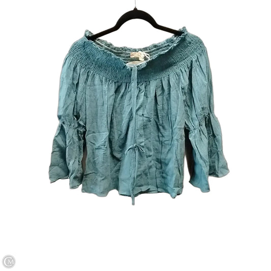 Blouse Long Sleeve By Hem & Thread In Blue, Size: S