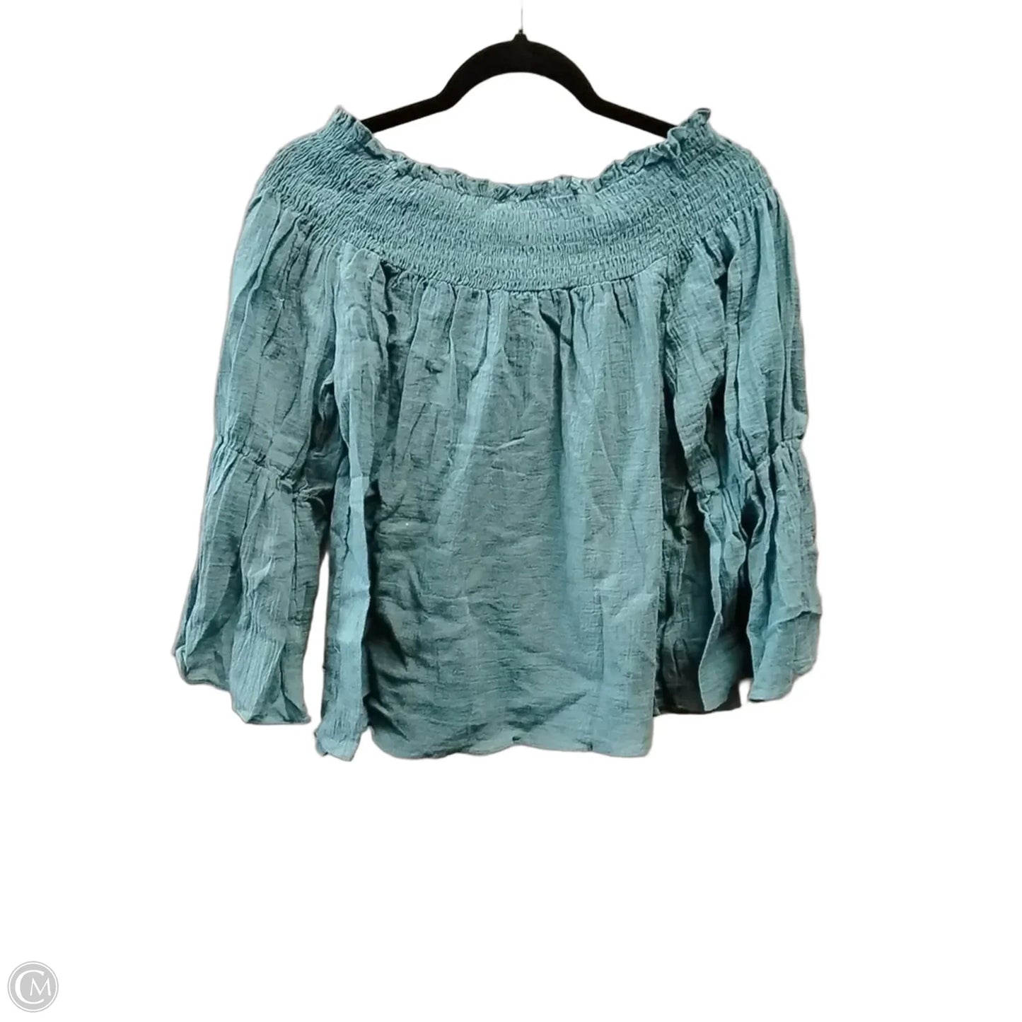 Blouse Long Sleeve By Hem & Thread In Blue, Size: S