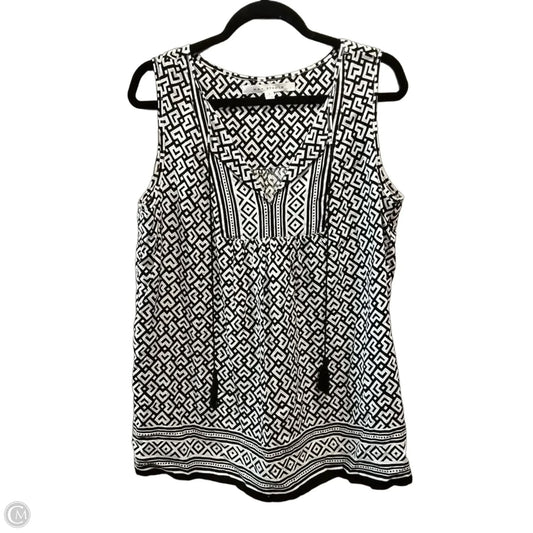 Top Sleeveless By Max Studio In Black & White, Size: L