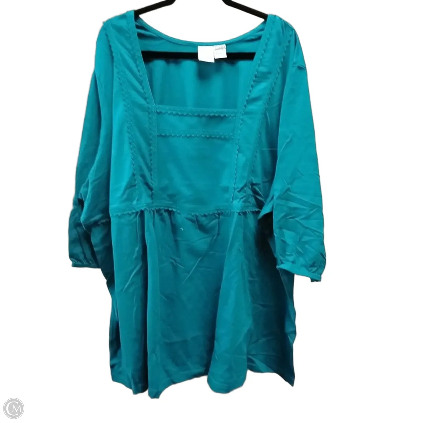Top Long Sleeve By Roamans In Teal, Size: 5