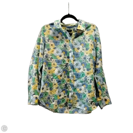Blouse Long Sleeve By Talbots In Floral Print, Size: M