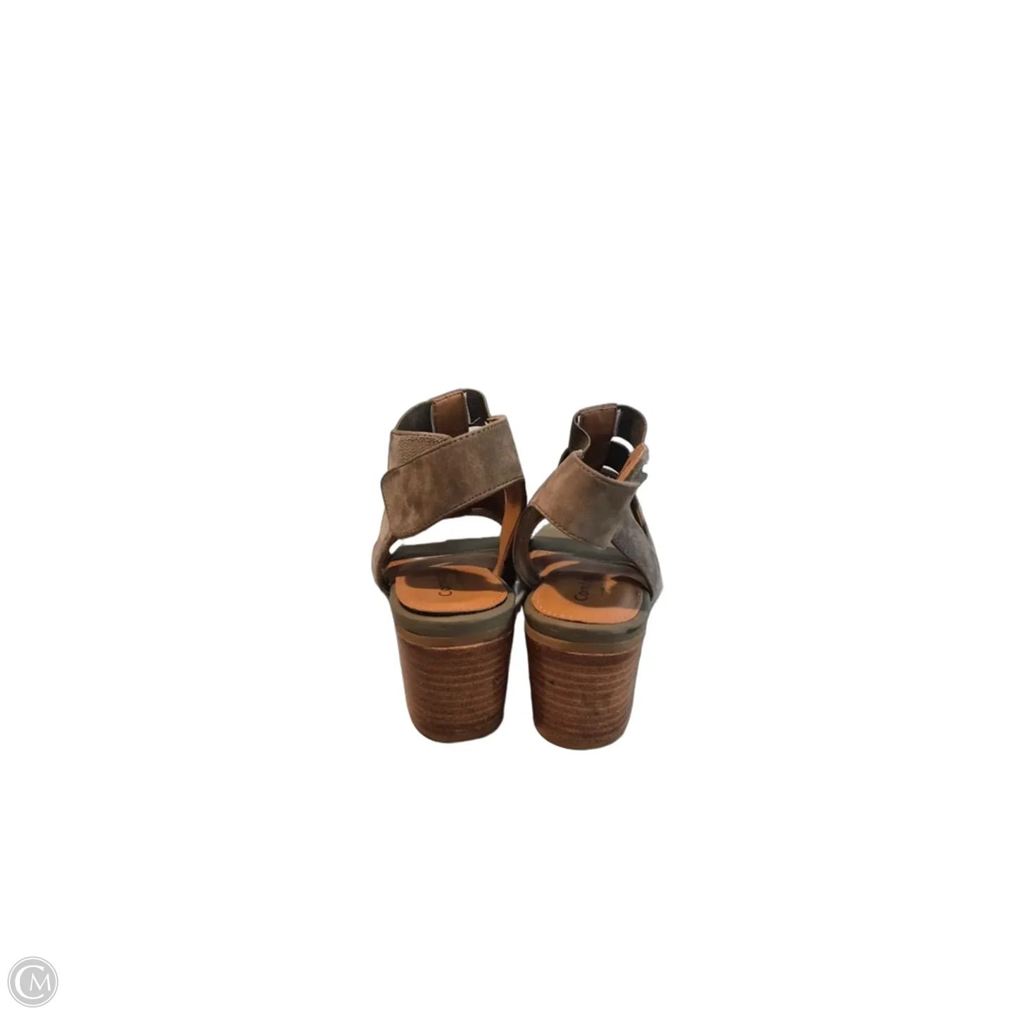 Sandals Heels Block By Comfortiva In Green, Size: 8