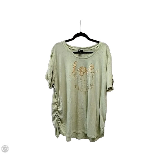 Top Short Sleeve By Clothes Mentor In Gold & Tan, Size: 3x