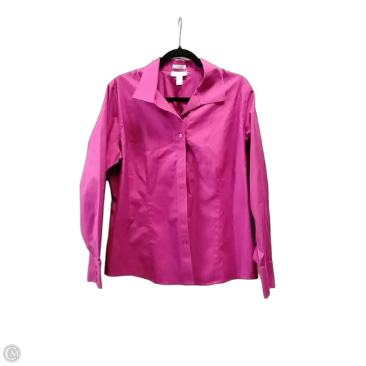 Blouse Long Sleeve By Chicos In Pink, Size: Xl