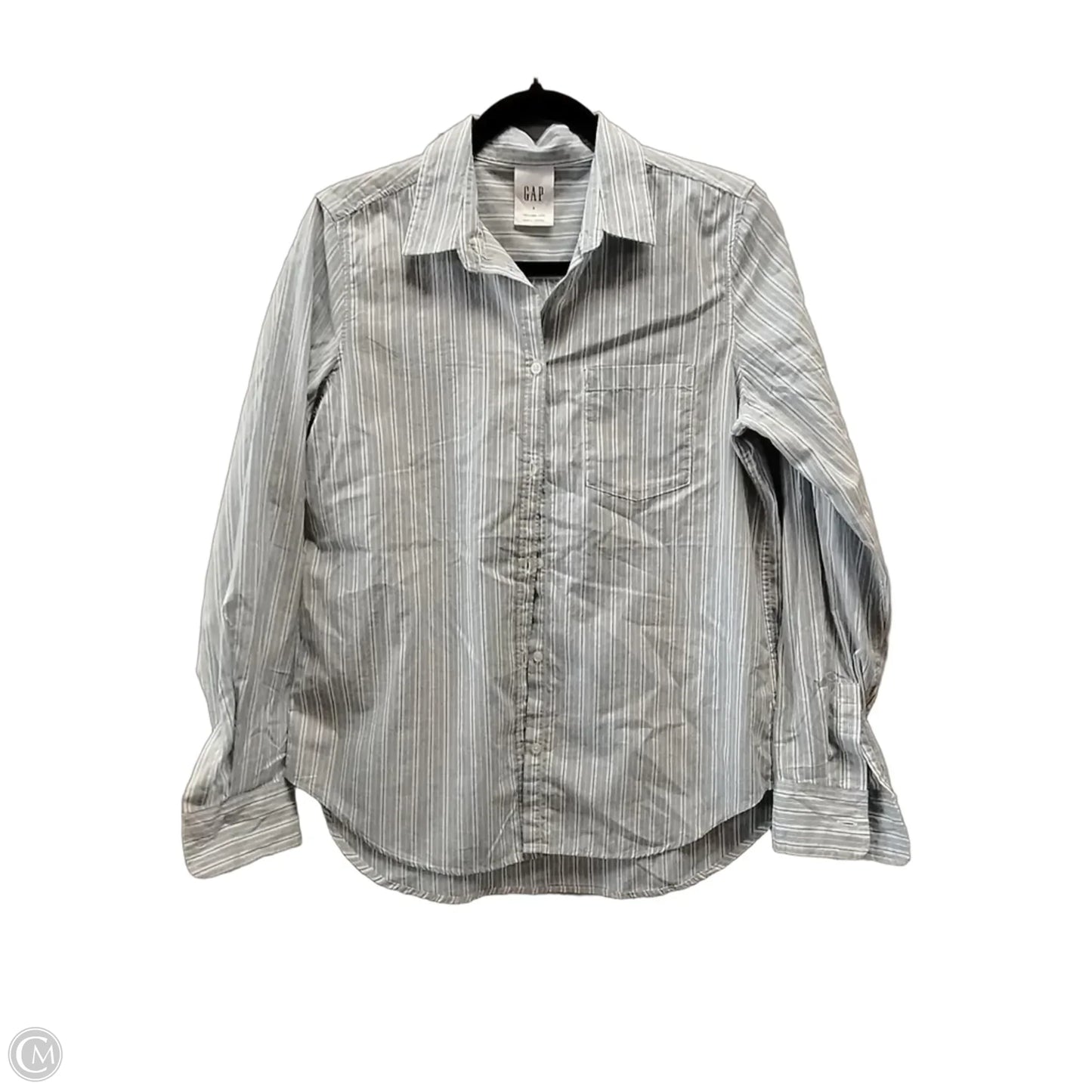 Blouse Long Sleeve By Gap In Striped Pattern, Size: S