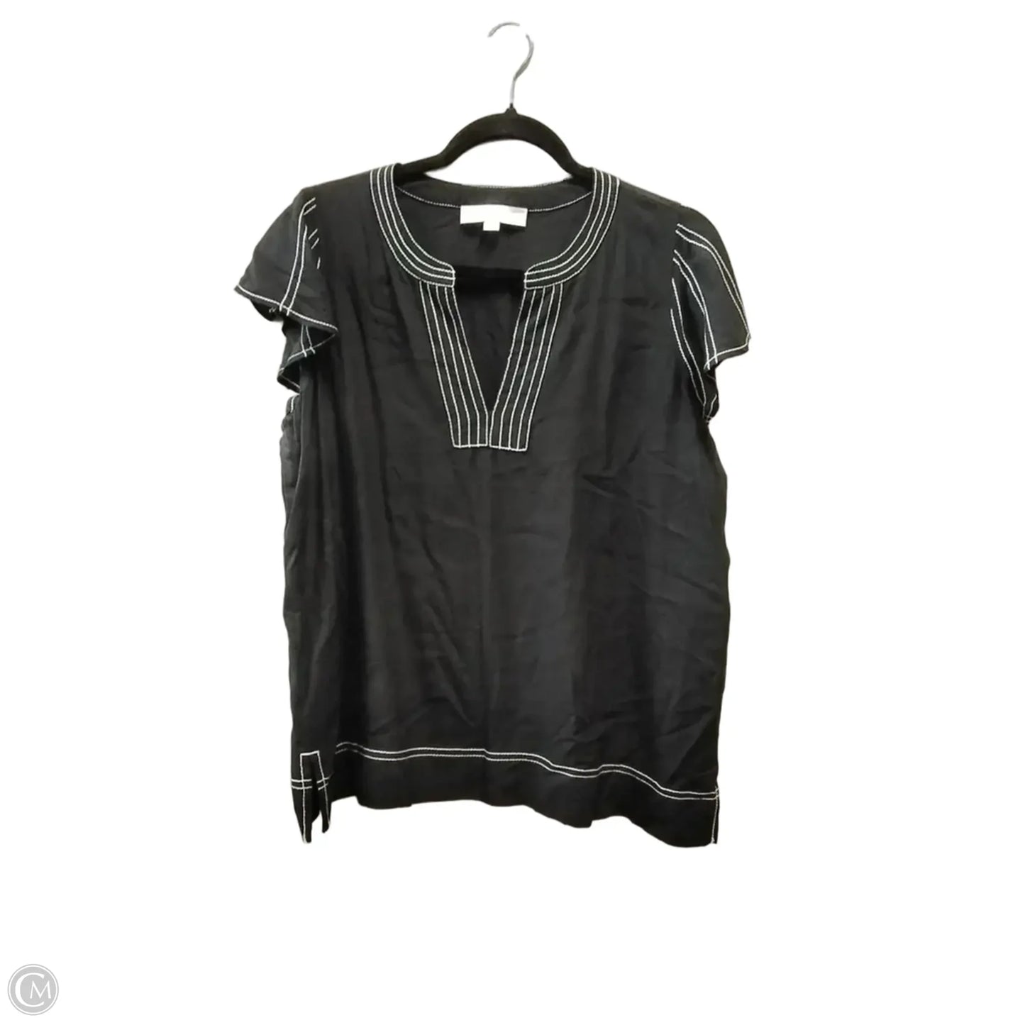 Top Short Sleeve By Loft In Black, Size: M