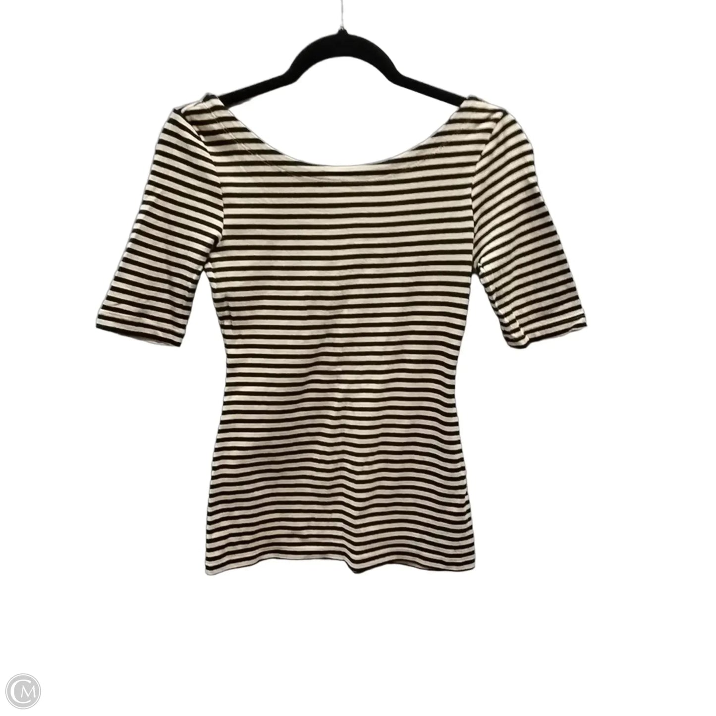 Top Short Sleeve By Banana Republic In Striped Pattern, Size: Xs