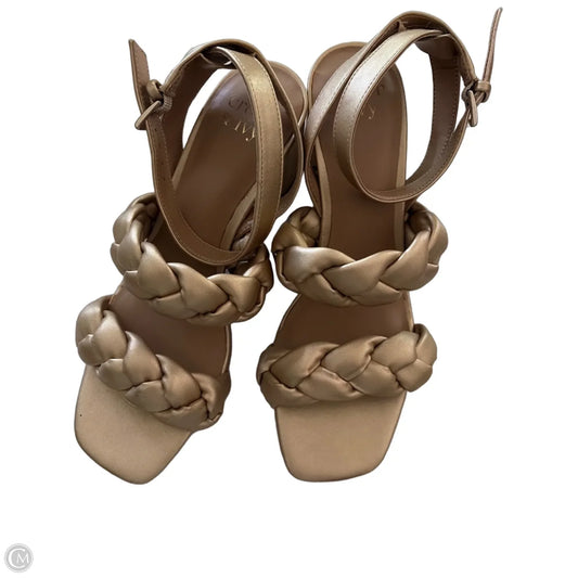 Shoes Heels Block By Crown And Ivy In Gold, Size: 7.5