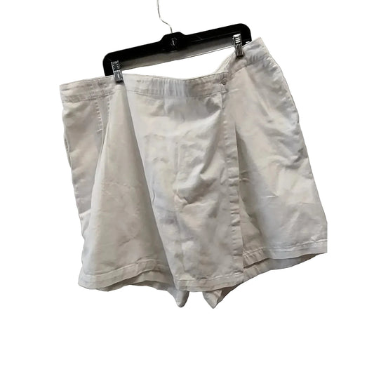 Skort By Jessica London In White Denim, Size: 3x