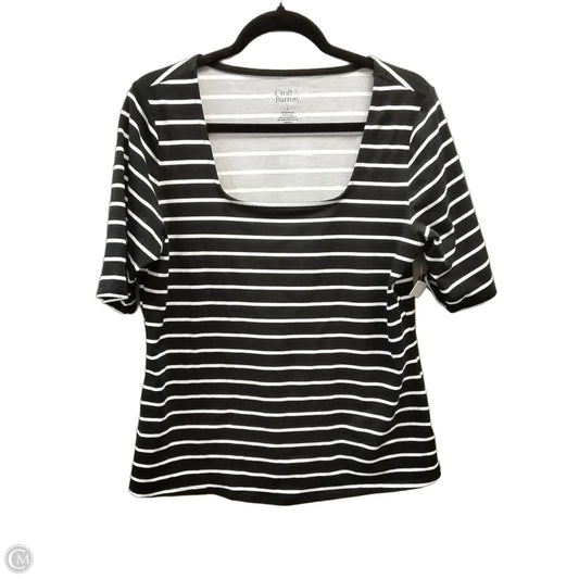 Top Short Sleeve By Croft And Barrow In Striped Pattern, Size: L