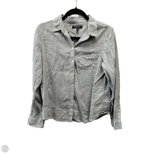Blouse Long Sleeve By Banana Republic In Striped Pattern, Size: S