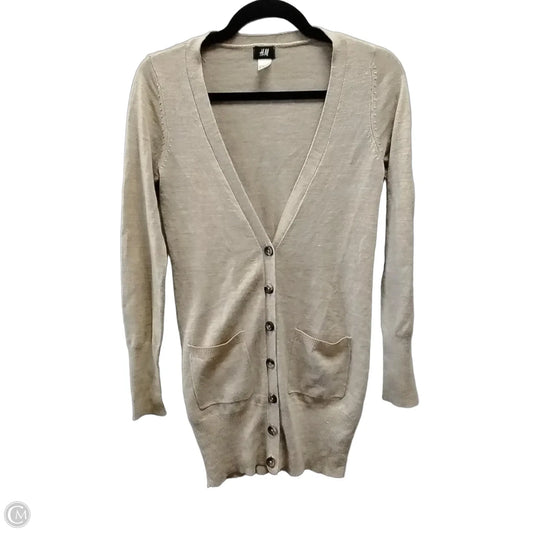 Sweater Cardigan By H&m In Tan, Size: Xs