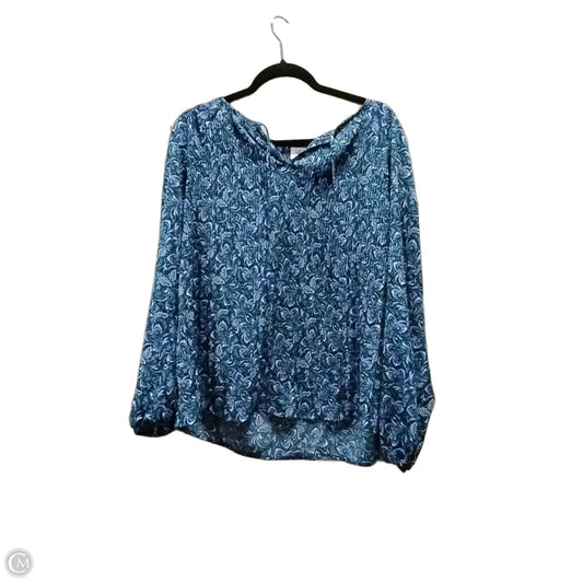 Blouse Long Sleeve By Croft And Barrow In Blue, Size: Xl