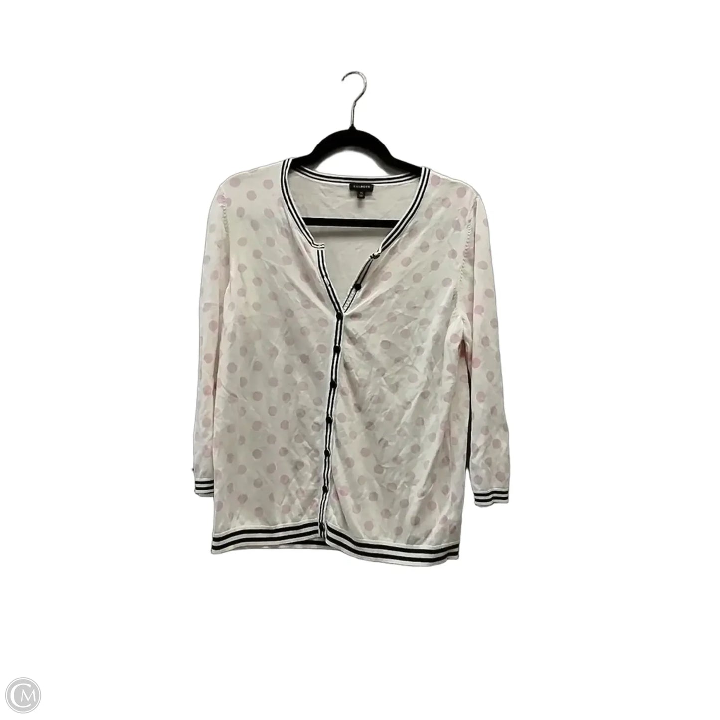 Sweater Cardigan By Talbots In Polkadot Pattern, Size: Xl