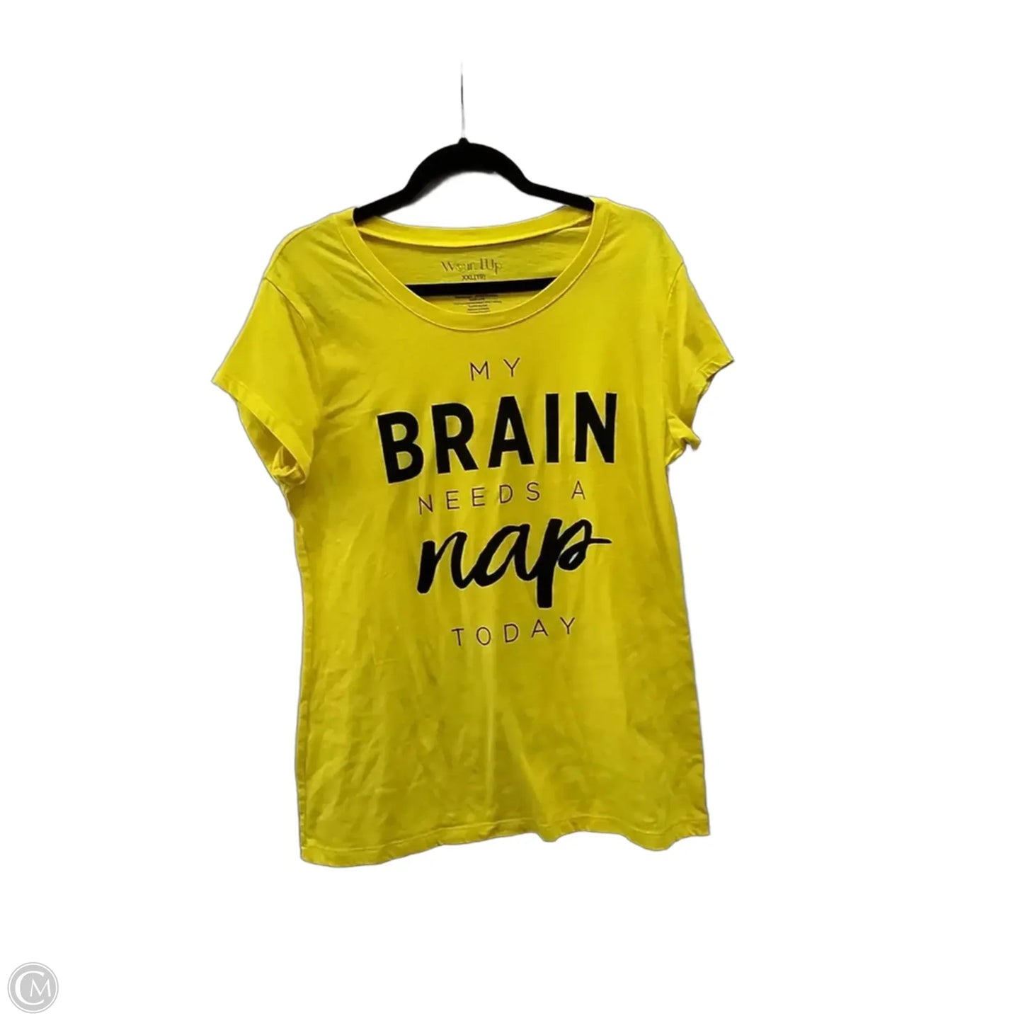 Top Short Sleeve By Wound Up In Yellow, Size: Xxl