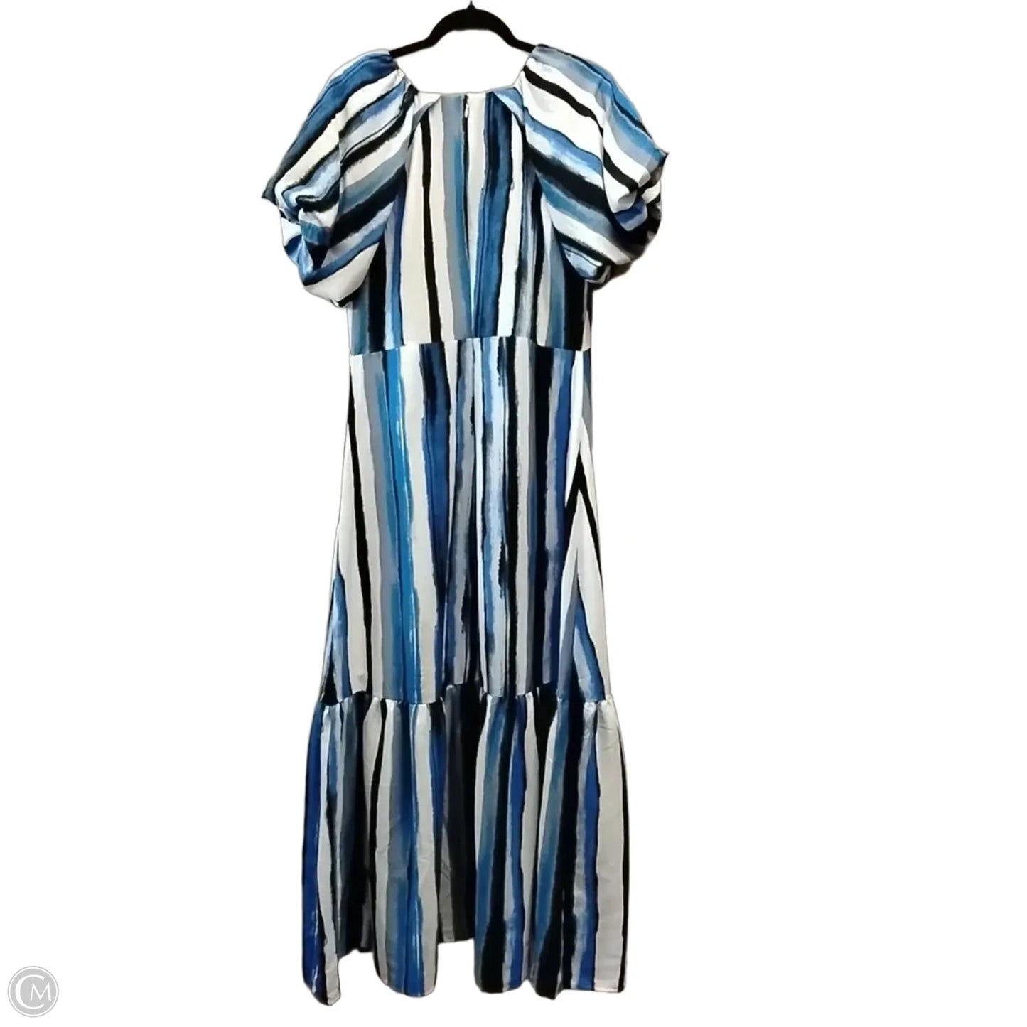 Dress Casual Maxi By Nine West In Blue & White, Size: 10