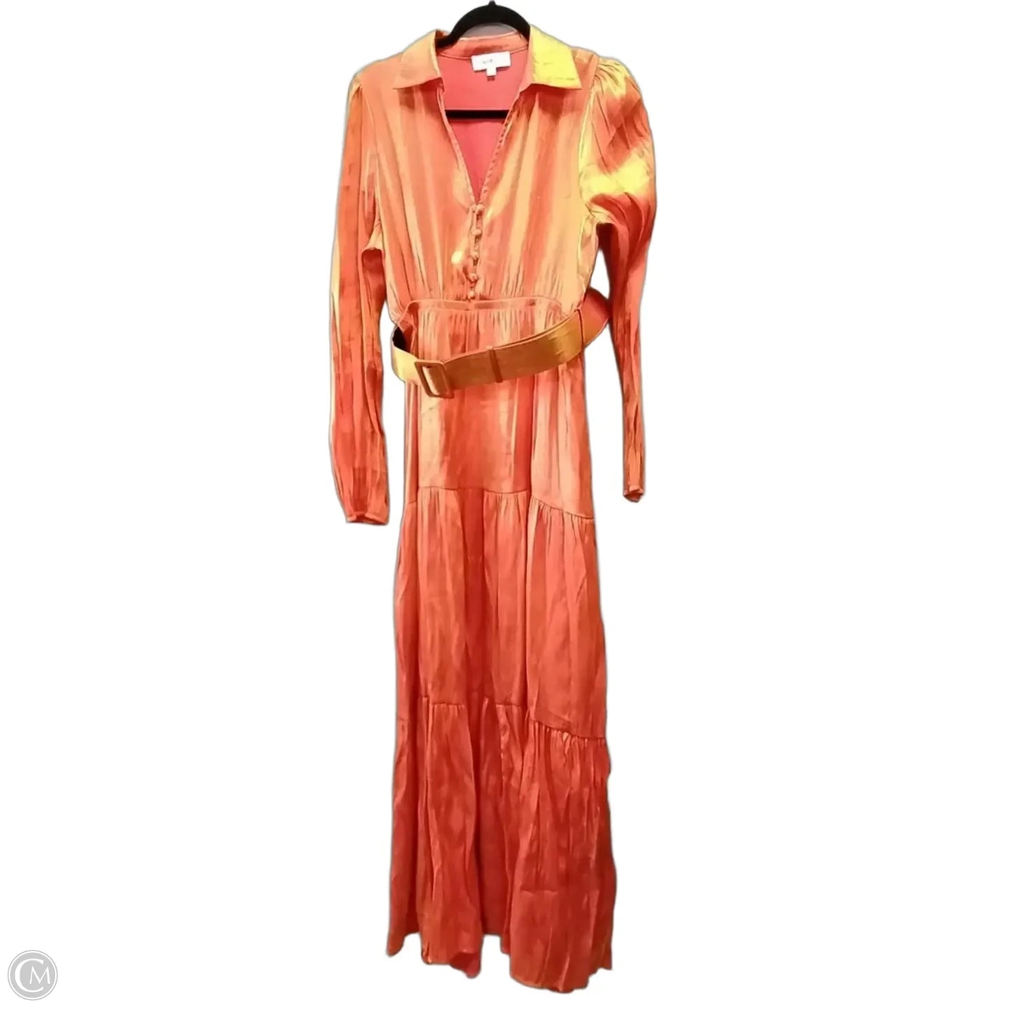 Dress Party Long By Clothes Mentor In Orange, Size: 14
