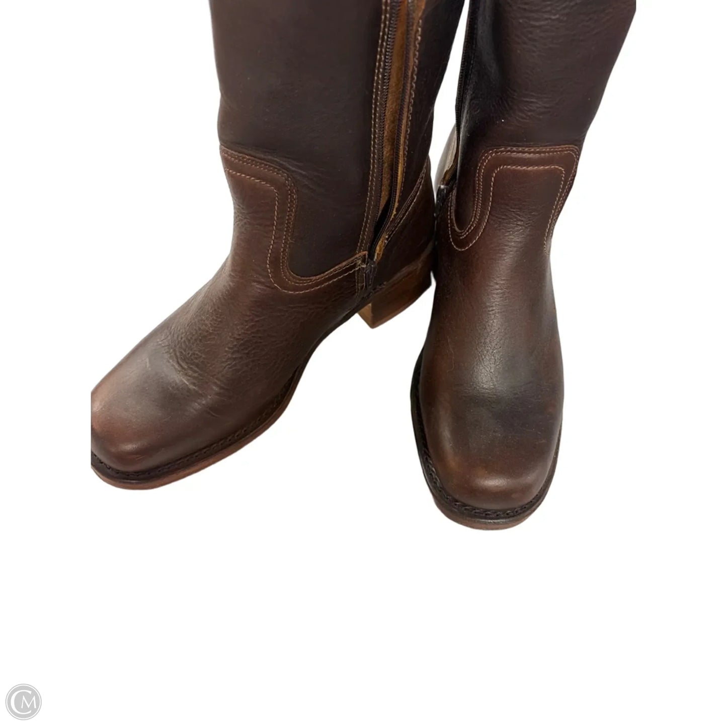 Boots Designer By Frye In Brown, Size: 9.5