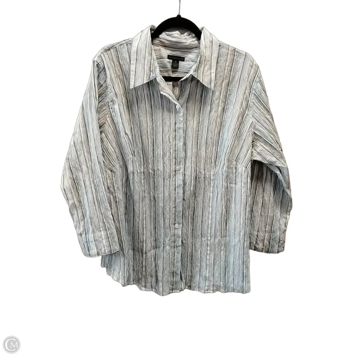 Blouse Long Sleeve By West Bound In Striped Pattern, Size: 1x