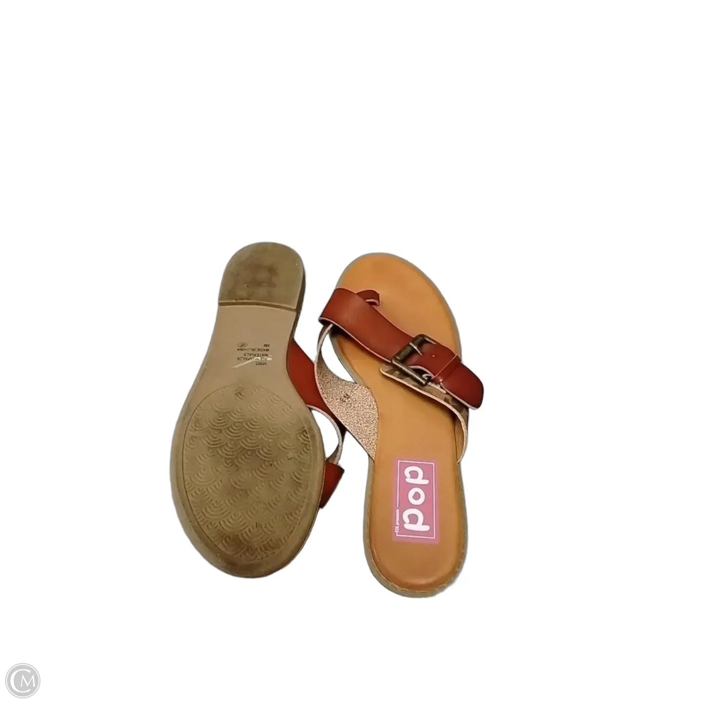 Sandals Flats By Clothes Mentor In Brown, Size: 8