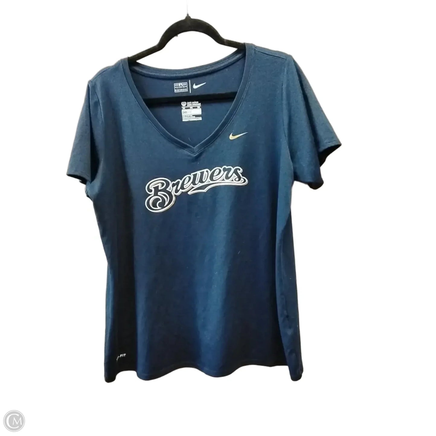 Athletic Top Short Sleeve By Nike In Navy, Size: Xxl