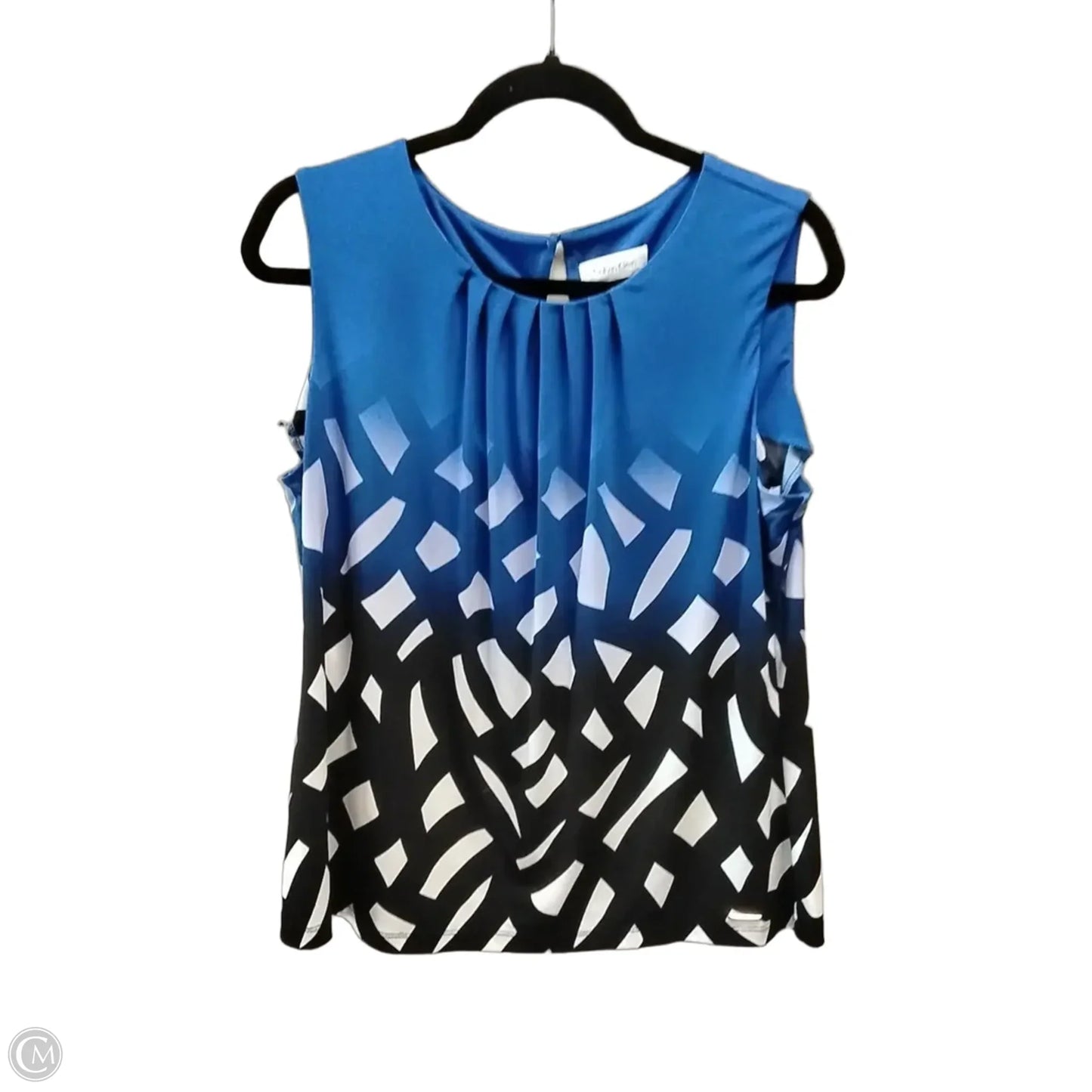 Top Sleeveless By Calvin Klein In Geometric Pattern, Size: Xlp