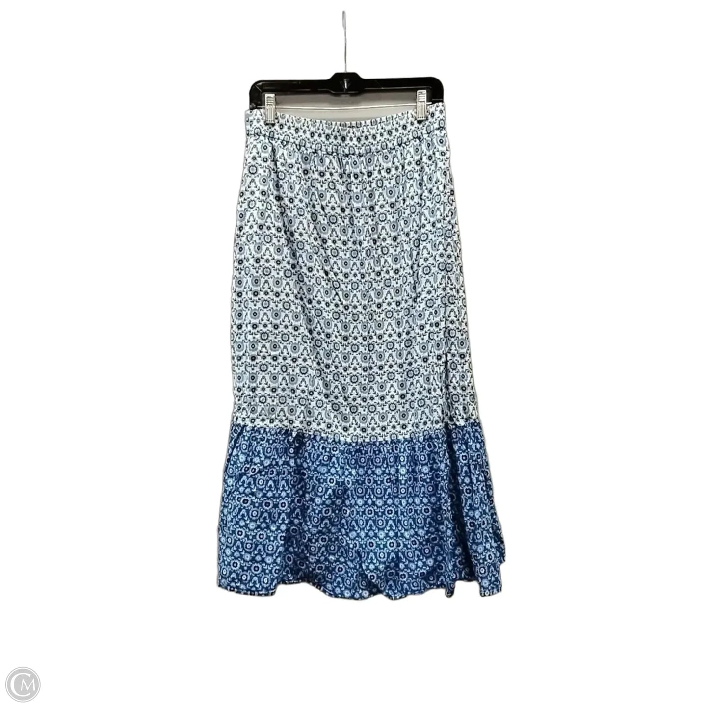 Skirt Maxi By Loft In Blue & White, Size: M