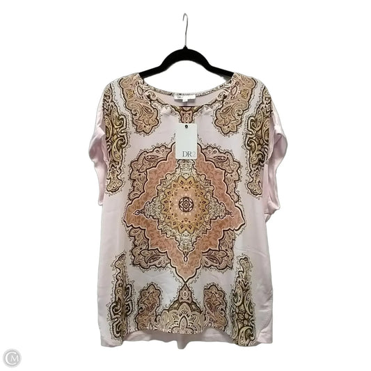 Top Short Sleeve By Dr2 In Pink & Yellow, Size: Xl