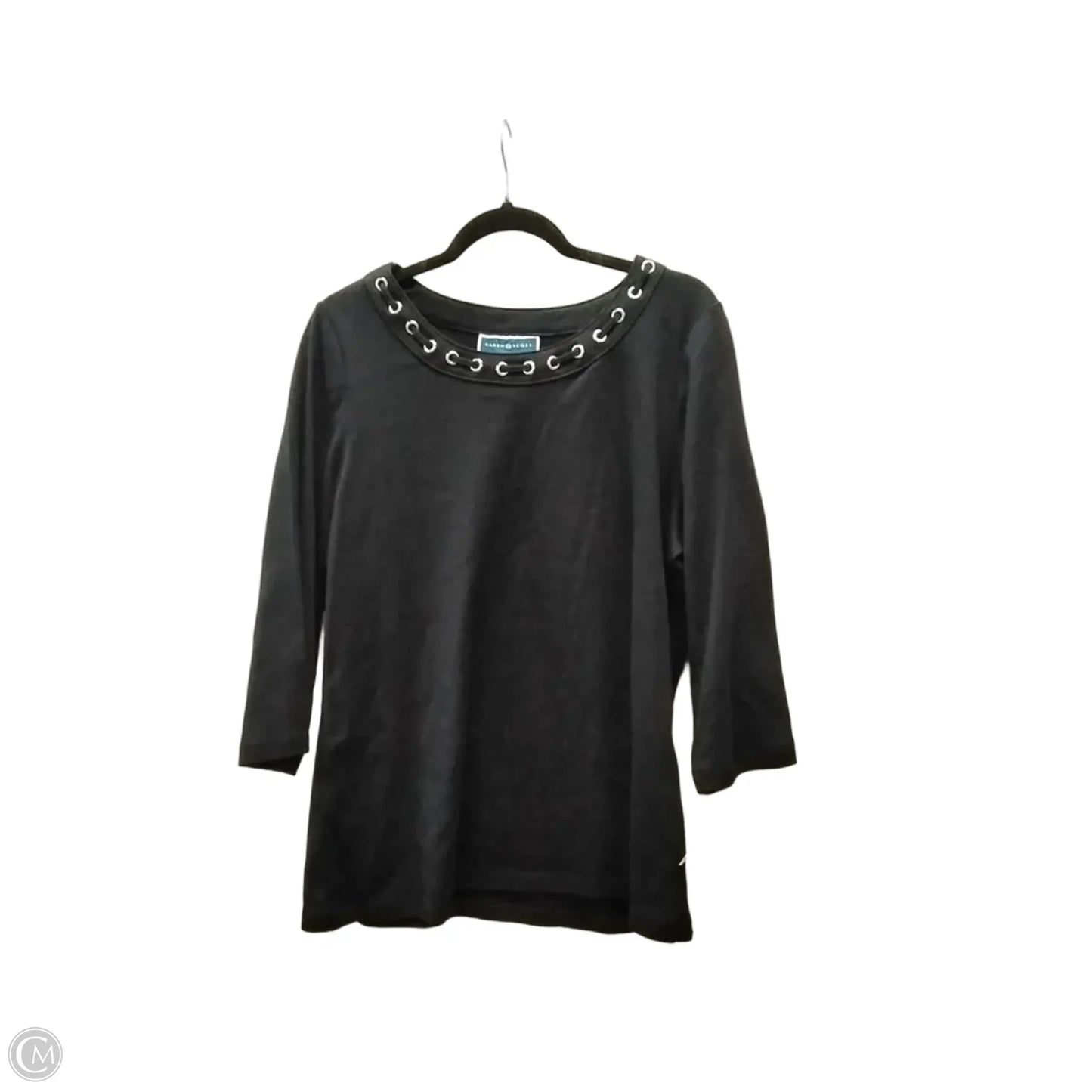 Top Long Sleeve By Karen Scott In Black, Size: Xl