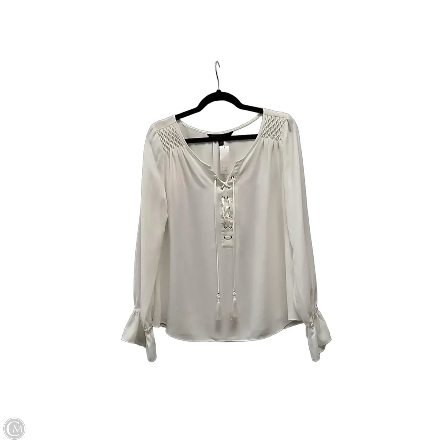 Blouse Long Sleeve By White House Black Market In Cream, Size: S