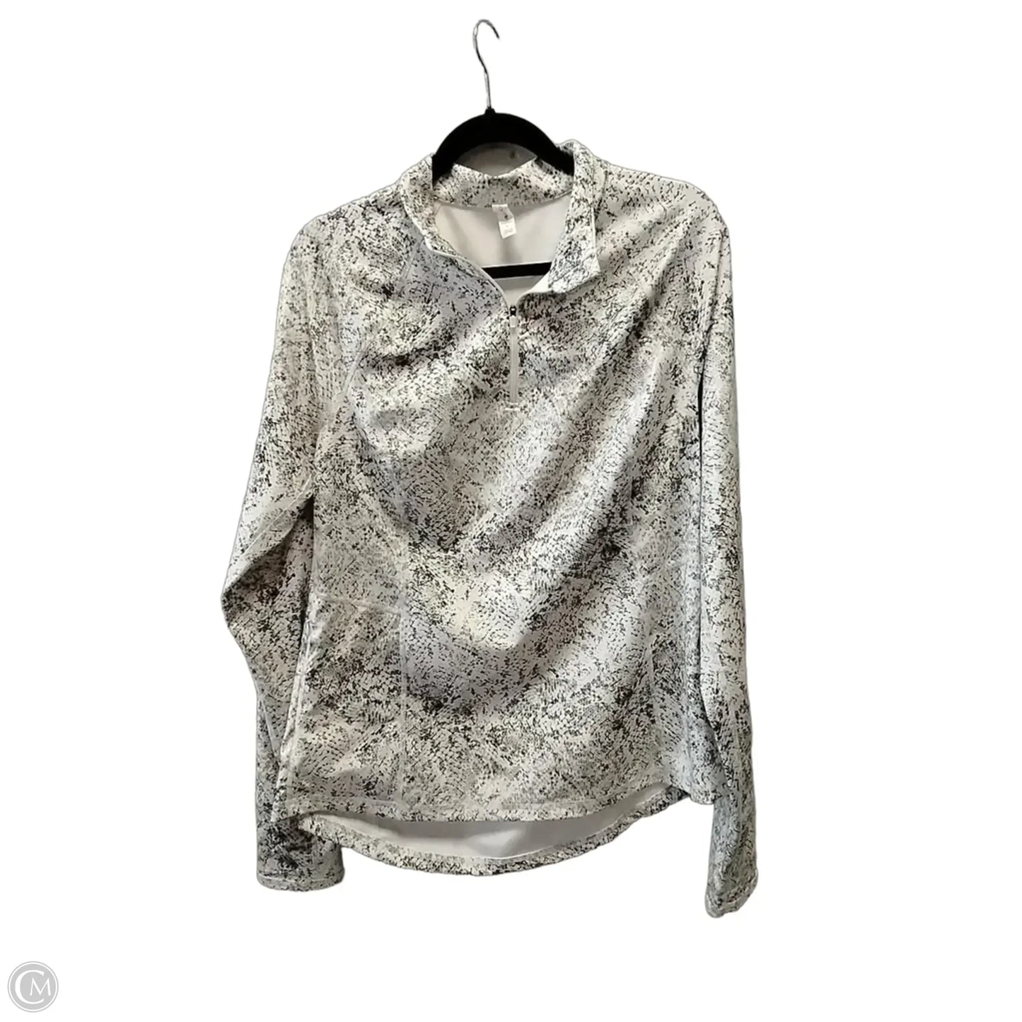 Athletic Top Long Sleeve Collar By Ideology In Snakeskin Print, Size: L