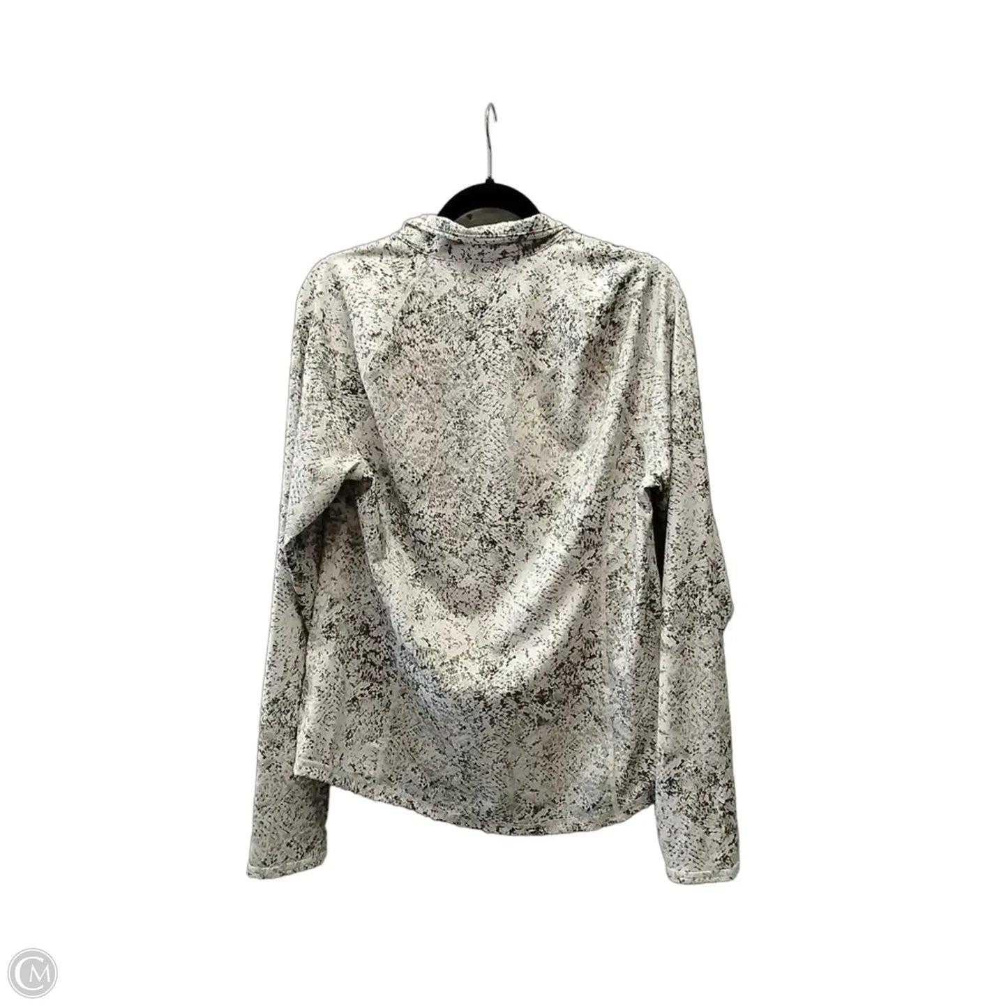 Athletic Top Long Sleeve Collar By Ideology In Snakeskin Print, Size: L