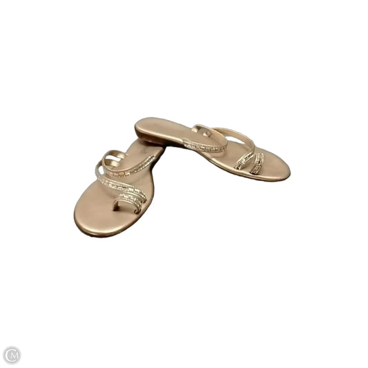 Sandals Flip Flops By Toscanella In Bronze, Size: 9